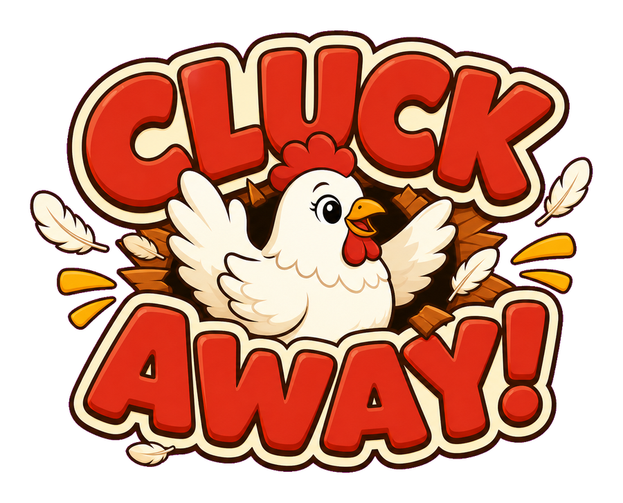 Cluck Away — chicken escape puzzle game logo